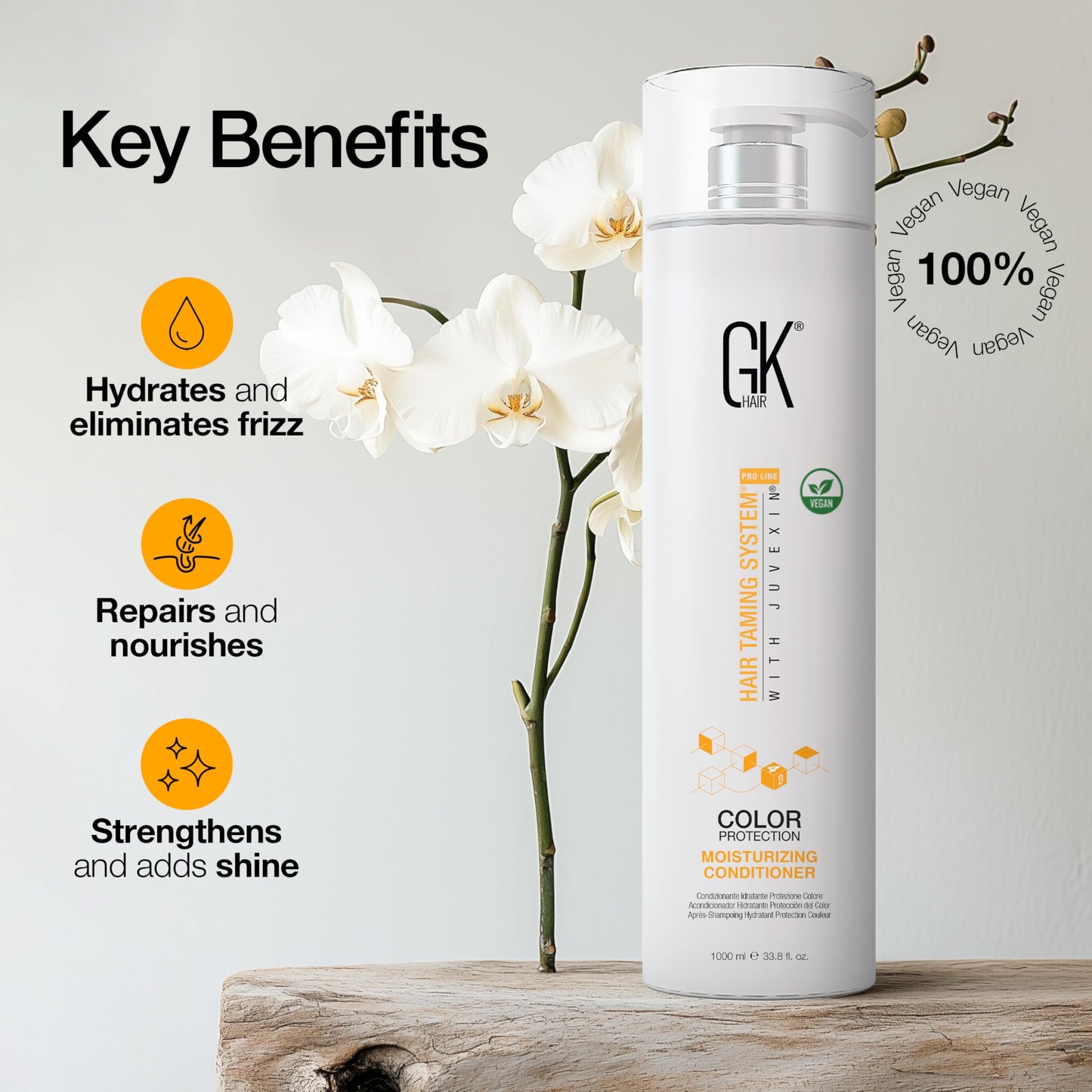 GK HAIR Moisturizing Conditioner Colored Hair Treated for Dry Damaged Repair Curls Intense Hydration Strengthening Frizz Control Keratin Treatment Beauty & Personal Care GK HAIR