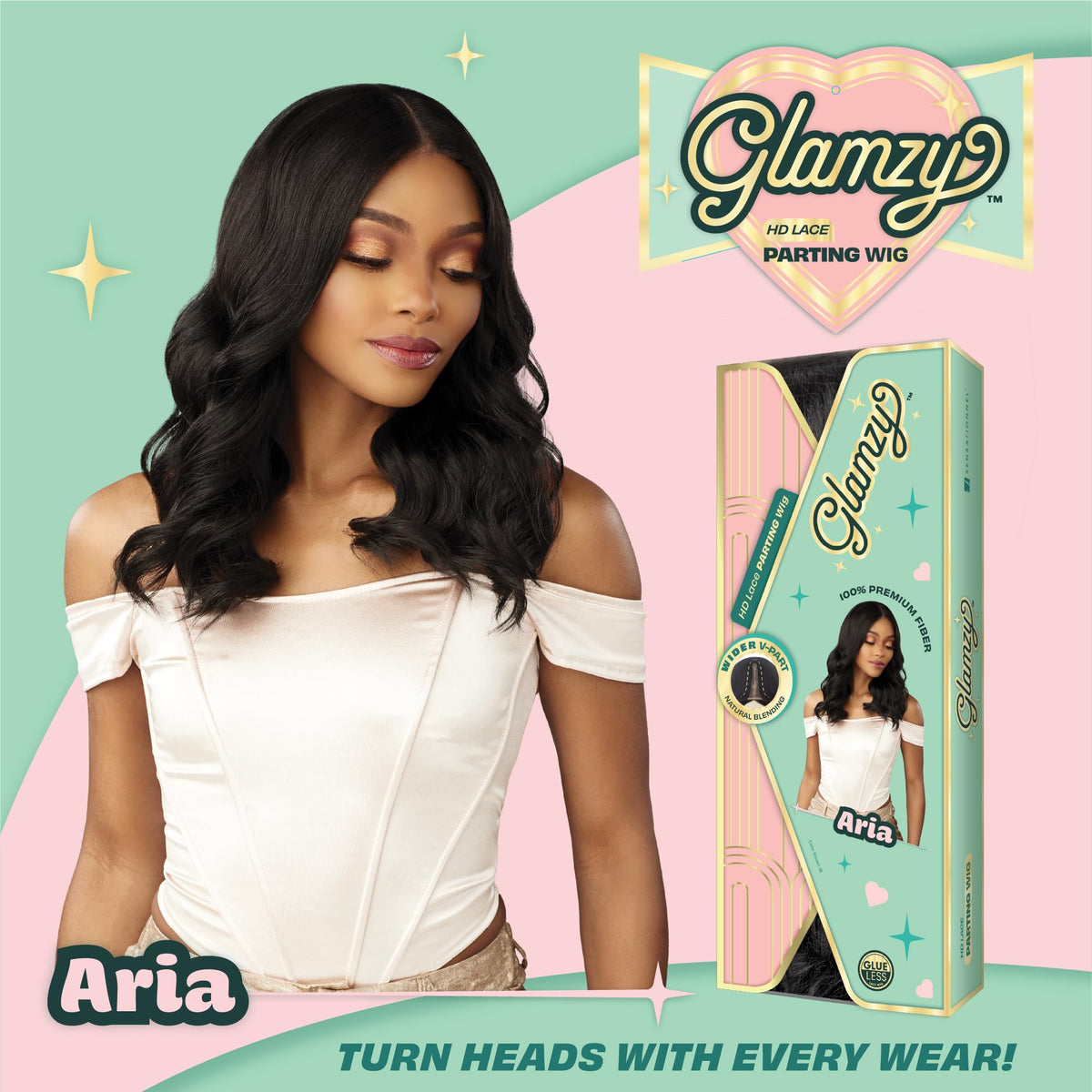 Sensationnel Glamzy Lace Part Wig-Aria, MP/BLONDE