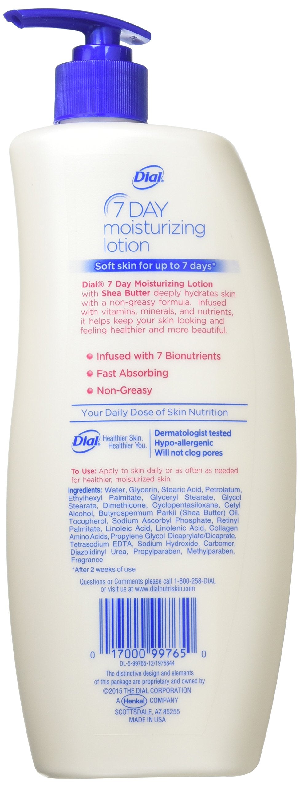 Dial 7-Day Moisturizing Lotion with Shea Butter For Extra Dry Skin, 21 Ounce Bottle Beauty & Personal Care Dial