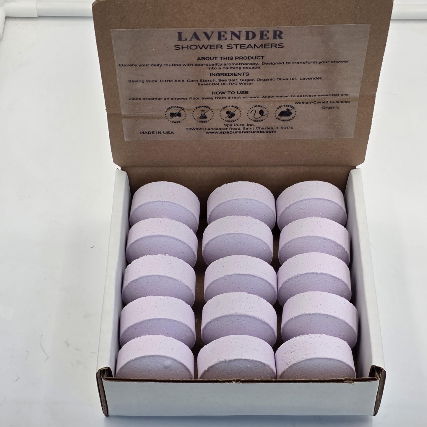 Lavender Shower Steamers, 15 Count, (Larger Than Leading Brand), Essential Oils, Mesh Bag (15 Count) Pack of 1 Beauty and Personal Care Spa Pure