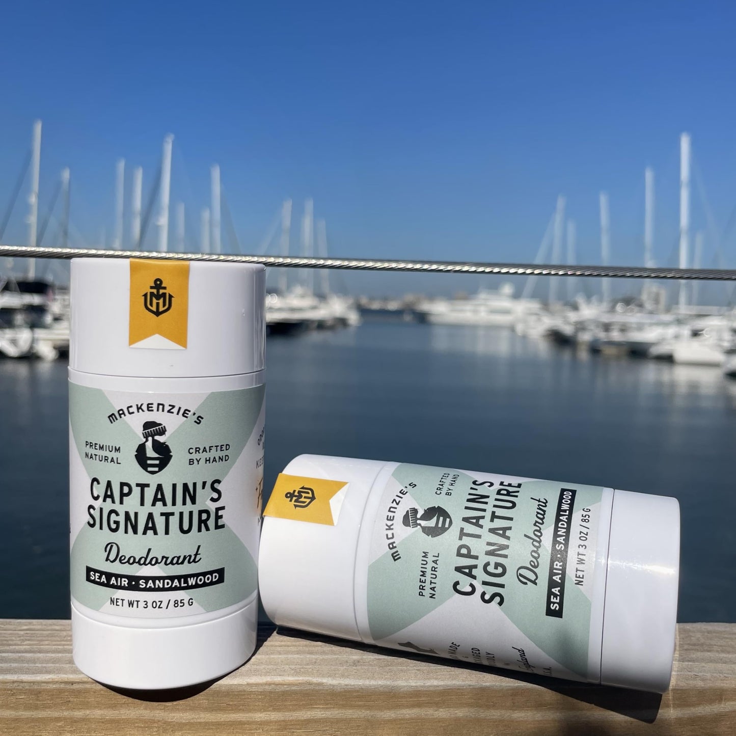 MacKenzie's Captain's Signature Deodorant - Gifts for Fisherman - Gifts for Men - Aluminum Free - Natural Deodorant - Sea Air & Sandalwood Scented - 3 Beauty and Personal Care MACKENZIE'S