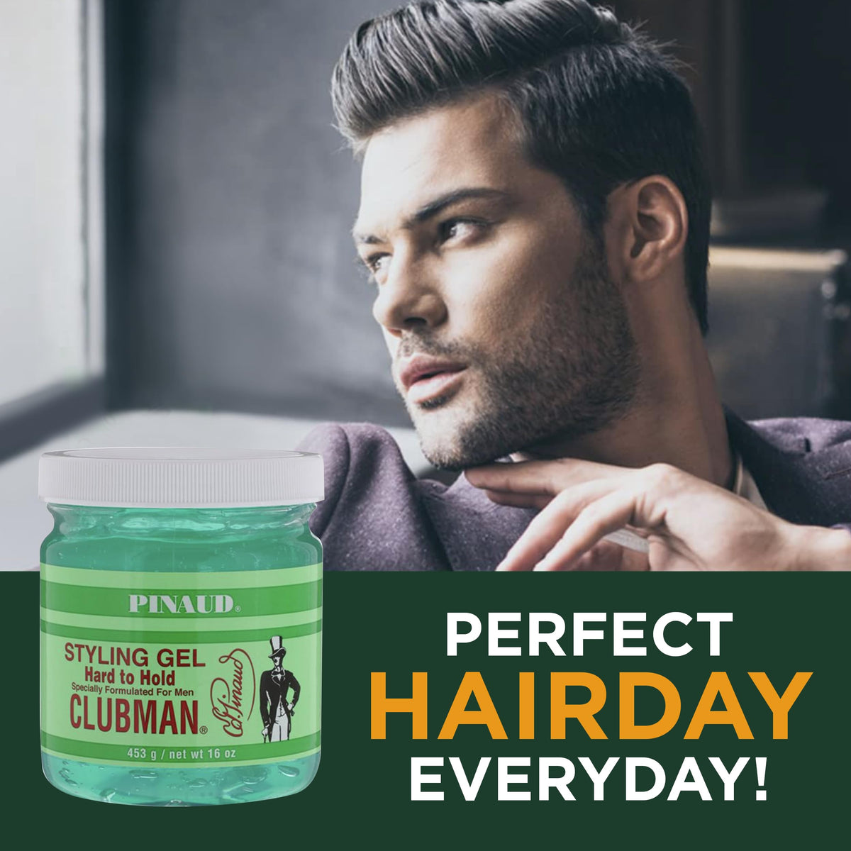 Clubman Pinaud Hard to Hold Styling Gel for Men, Extra Control, 16 Fl Oz (3 Pack) Beauty & Personal Care Clubman