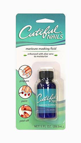 Cutiful Nails Professional Manicure Masking Fluid with Aloe, No More Messy Nail Polish, Liquid Tape Beauty & Personal Care Cutiful