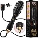 Manual Dual Voltage Blowout Hair Dryer Brush, Professional Hot Air Brush for European Travel 110V-120V/220V-240V, Black Gold Dryer and Volumizer Beauty & Personal Care OMOteam
