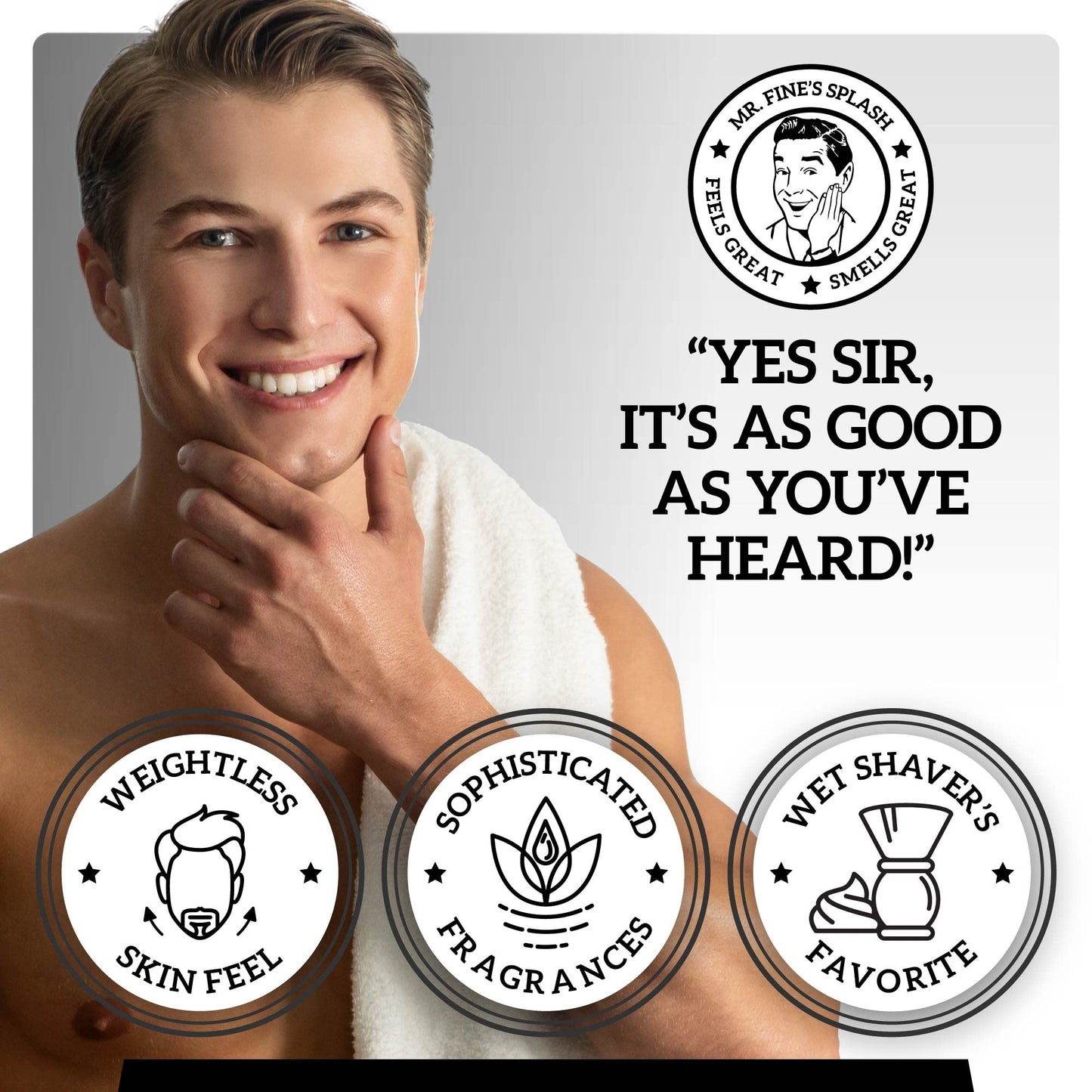 Fine Men's Aftershave - Bay Rum Fragrance, Soothing & Toning Post Shave Balm, Calms Razor Burn, Classic Barbershop Feel, Alcohol-Based Formula, Gentle Beauty and Personal Care Fine