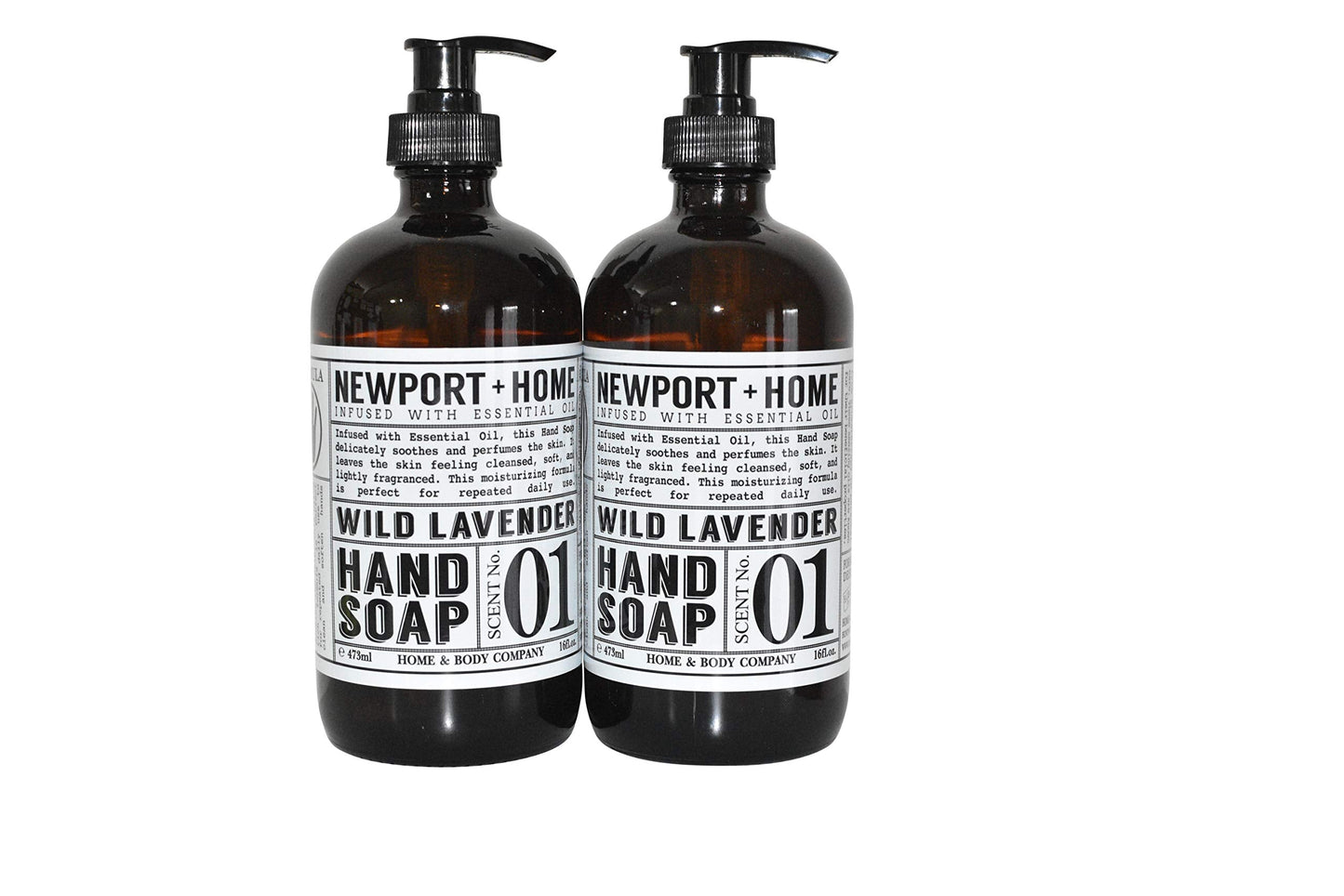 PDTXCLS Birsppy CHDENUO Sudopo Newport Home and Body Co Hand Soap, Wild Lavender, 2 Glass Bottles 16 fl oz Each Beauty & Personal Care Newport + Home Hand Soap Co