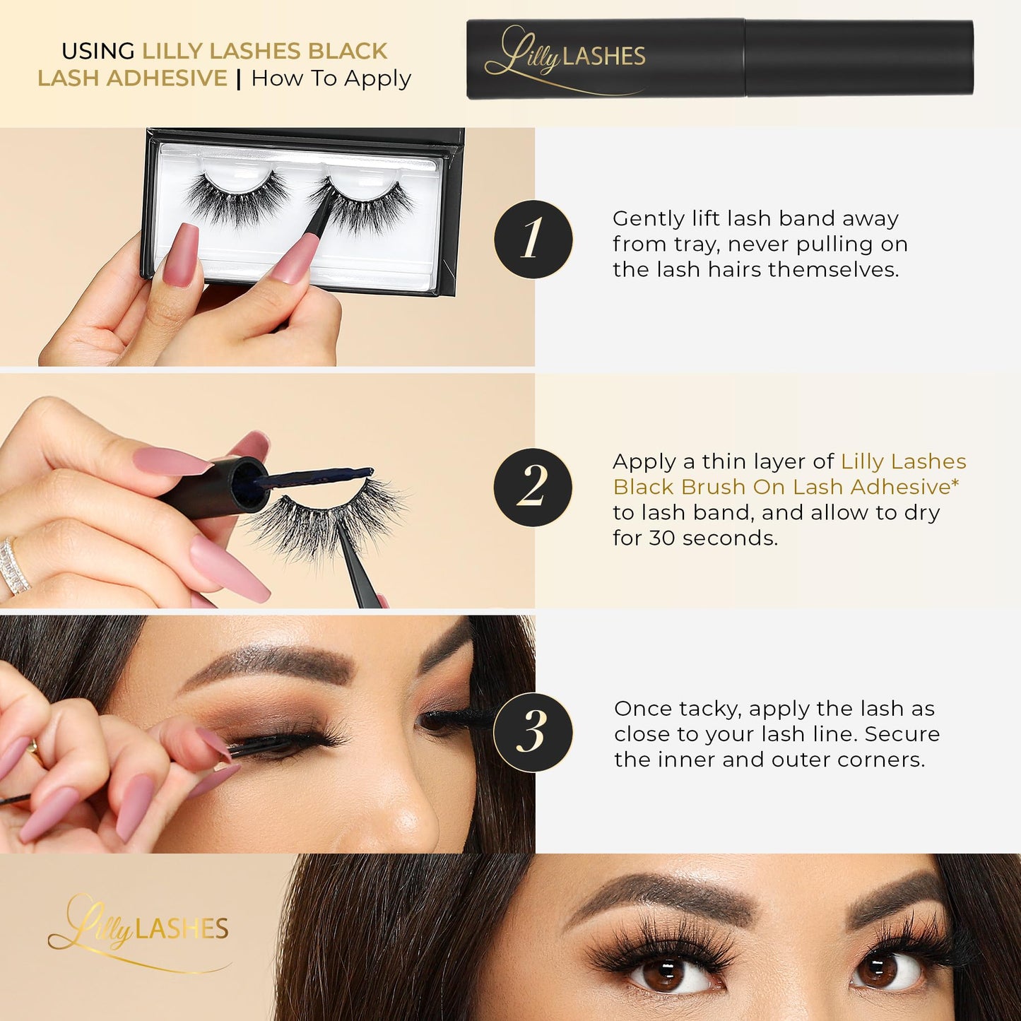 Lilly Lashes Miami Flare 3D Mink Lashes, Mink Eyelashes, The Original Lilly Lash For Wispy & Natural Look, Reusable Eyelashes up to 25x, Fluffy Beauty & Personal Care Lilly Lashes