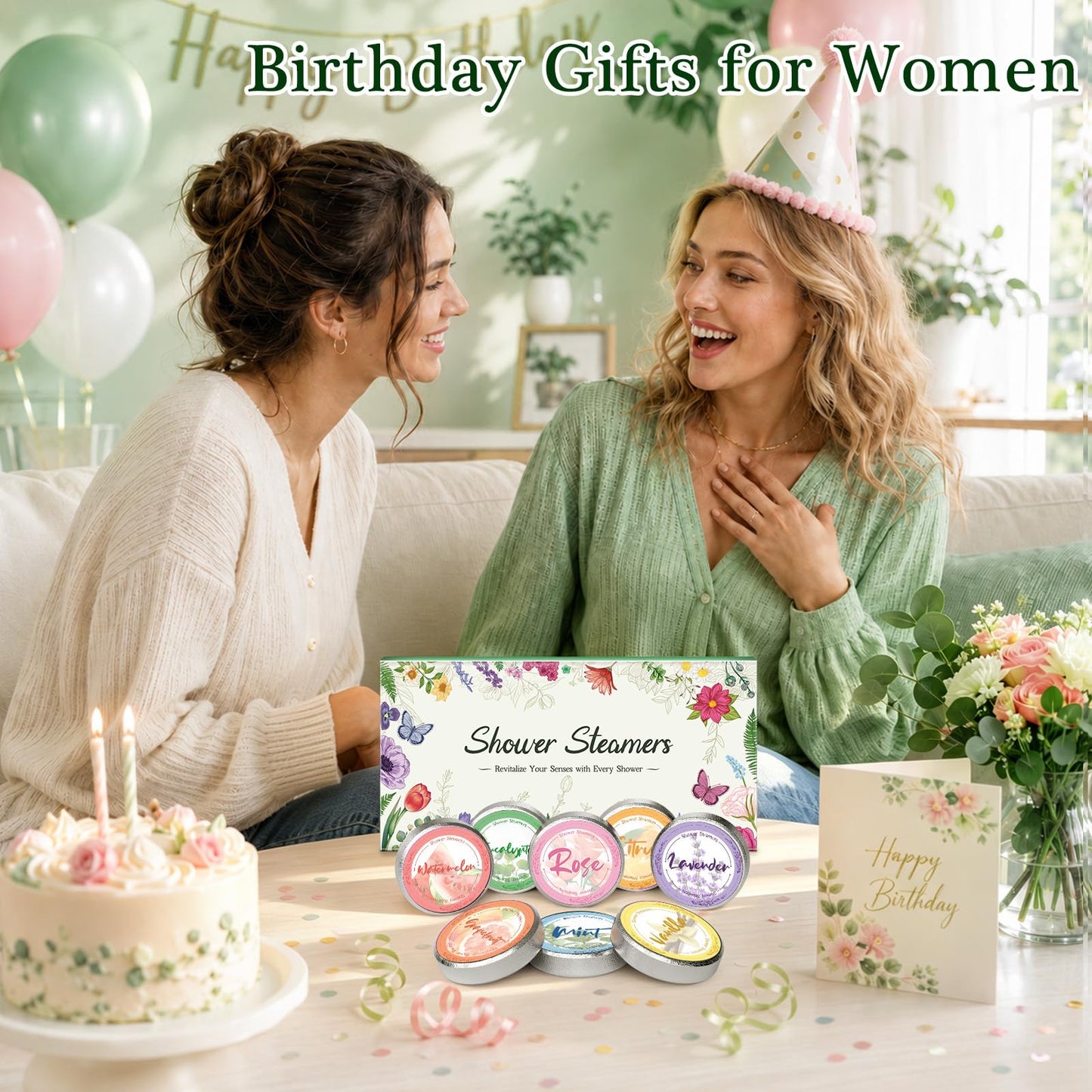 Shower Steamers Aromatherapy, Birthday Gifts for Women Mom Grandma Wife Sister Friend from Son Daughter, 8 Pcs Bath Bombs SPA Self Care Small Natural Beauty and Personal Care Linkax