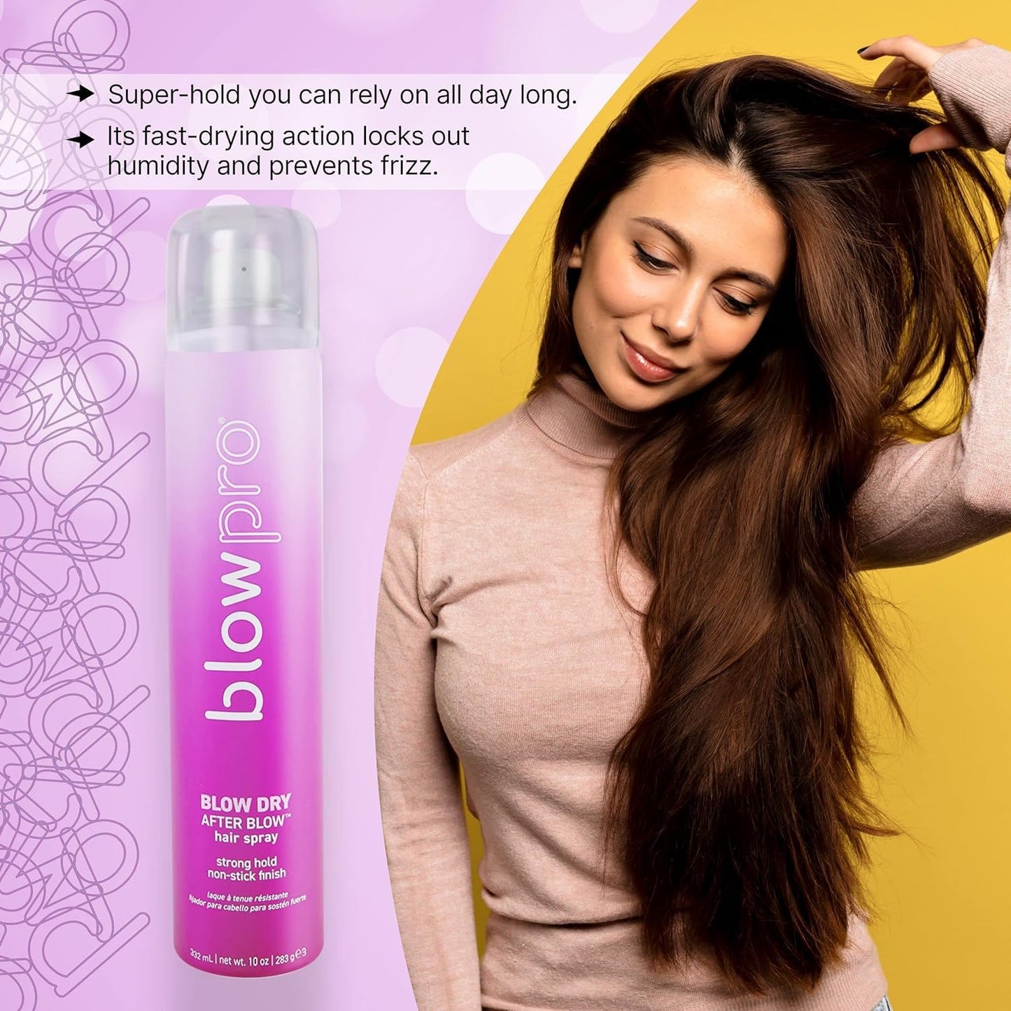 blowpro After Blow Strong Hold Finishing Spray 10oz, Adds Shine, Volume & Frizz Control without Buildup, Soy Protein Helps Strengthen Hair, 100% Beauty & Personal Care blowpro