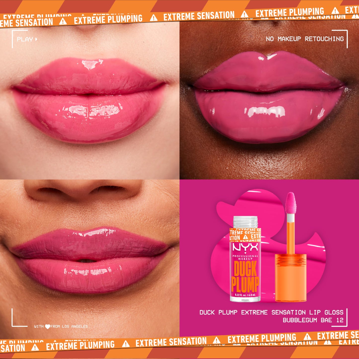 NYX PROFESSIONAL MAKEUP Duck Plump High Pigment Plumping Lip Gloss with Spicy Ginger, Vegan Lip Makeup - Bubble Gum Bae (Bubblegum Pink) Beauty and Personal Care NYX PROFESSIONAL MAKEUP