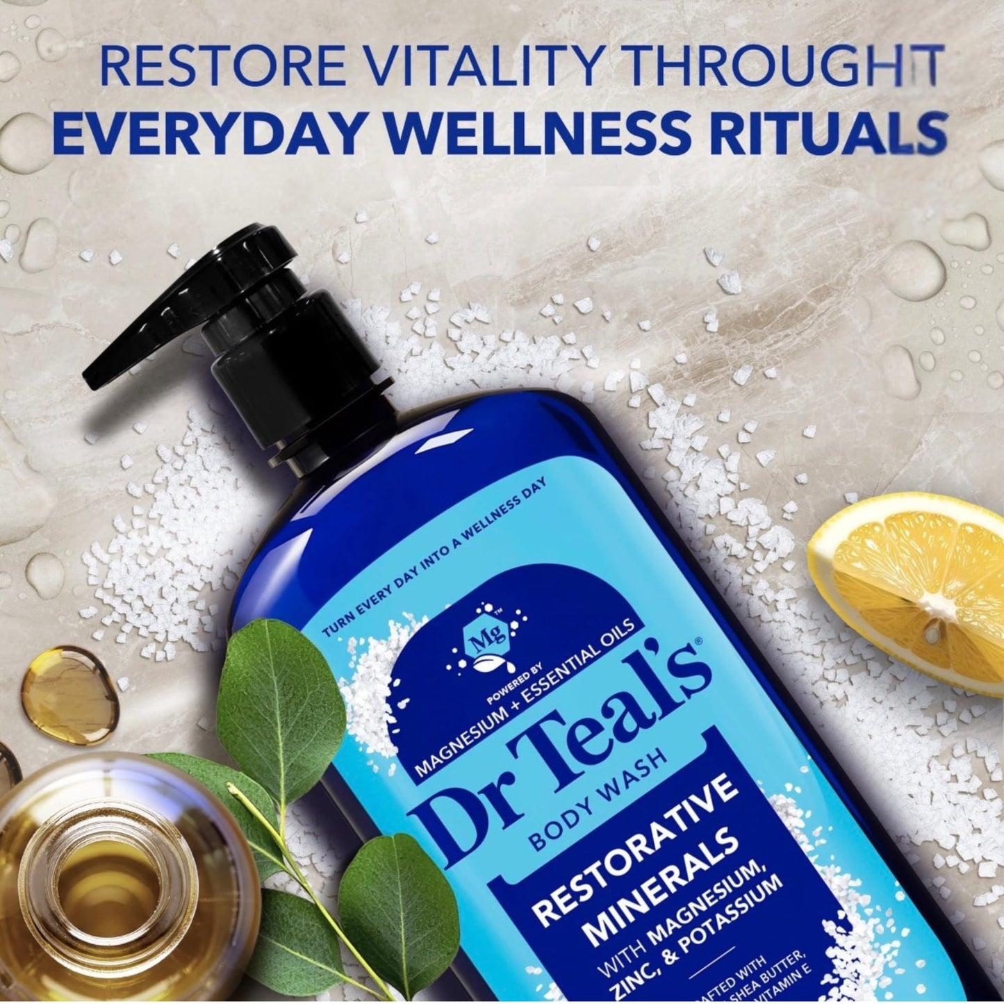 Dr Teal's Body Wash, Restorative Minerals with Magnesium, Zinc & Potassium (Body Wash Set of 2) Beauty & Personal Care Dr Teal's