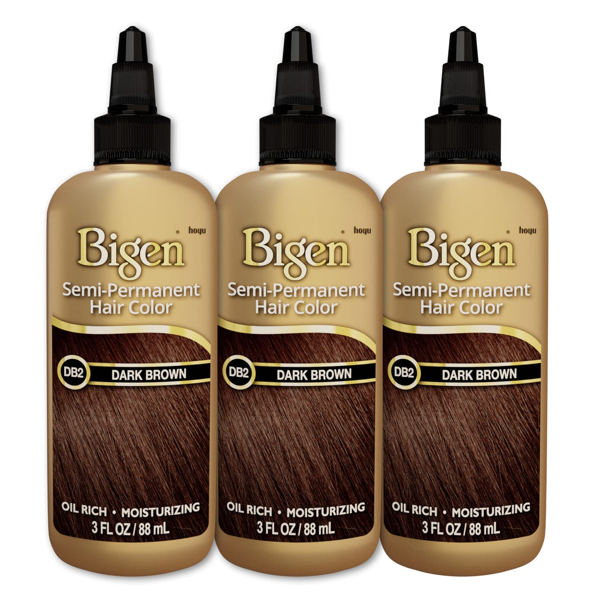 DB2 Dark Brown Bigen Semi Permanent Hair Color (3 Pack) Beauty & Personal Care Bigen