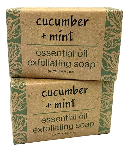 Greenwich Bay Trading Co, Essential Oil Cucumber and Mint Exfoliating Bath Bar Soap, Set of 2, 8.6 Ounces Each Beauty & Personal Care Greenwich Bay Trading Company