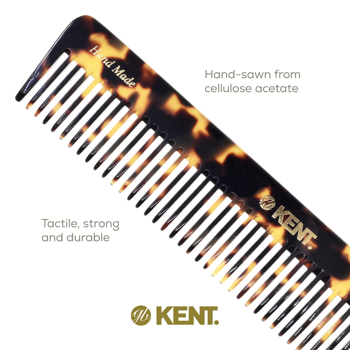 Kent 92T TY Wide Tooth Women’s Detangler Comb for Curly, Wavy, and Thick Hair - Ideal for Use on Wet Hair - Gentle, Shower Comb for - Anti-Static,
