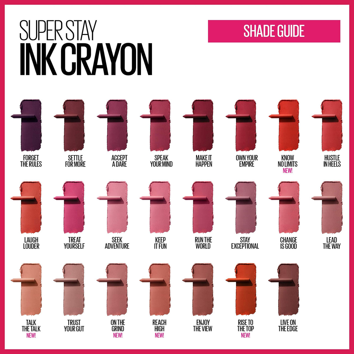 Maybelline SuperStay Ink Crayon Matte Longwear Lipstick With Built-in Sharpener, Forget The Rules, 0.04 Ounce Beauty & Personal Care MAYBELLINE