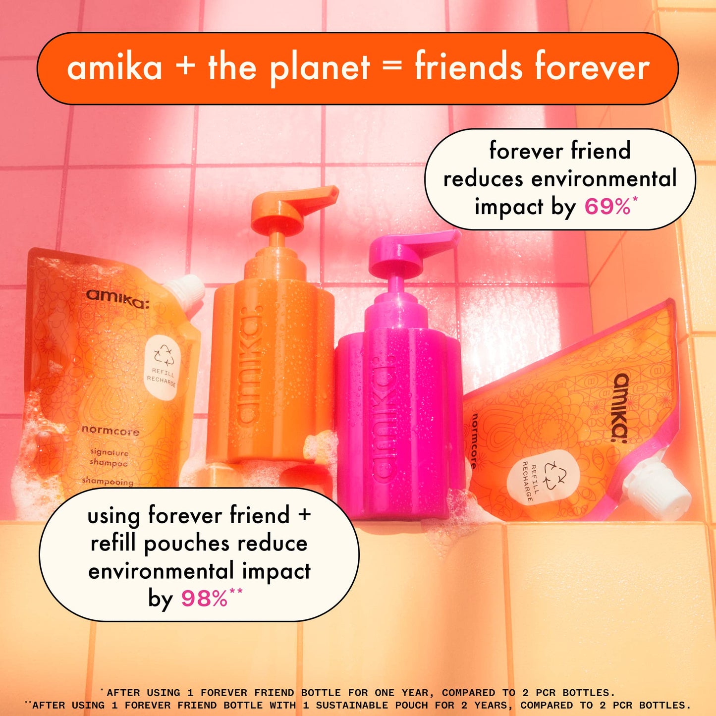 amika Forever Friend Refillable Conditioner Bottle Beauty & Personal Care Amika