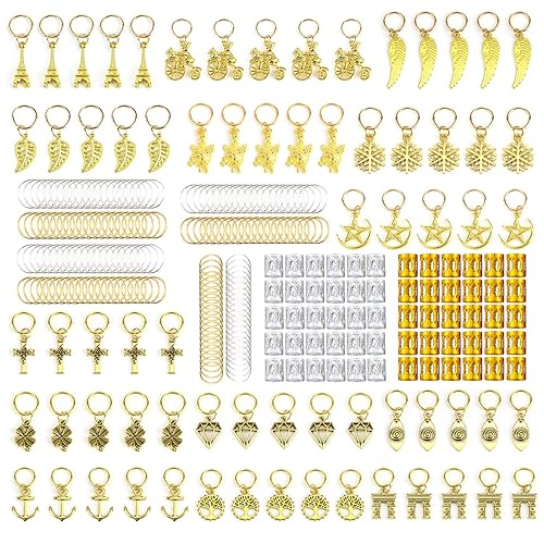 ZTWEDEN 210PCS Aluminum Hair Coil Dreadlocks Beads Hair Cuffs Hair Braids Clips Hair Decoration Braid Jewelry for Braids Accessories Beauty & Personal Care ztweden