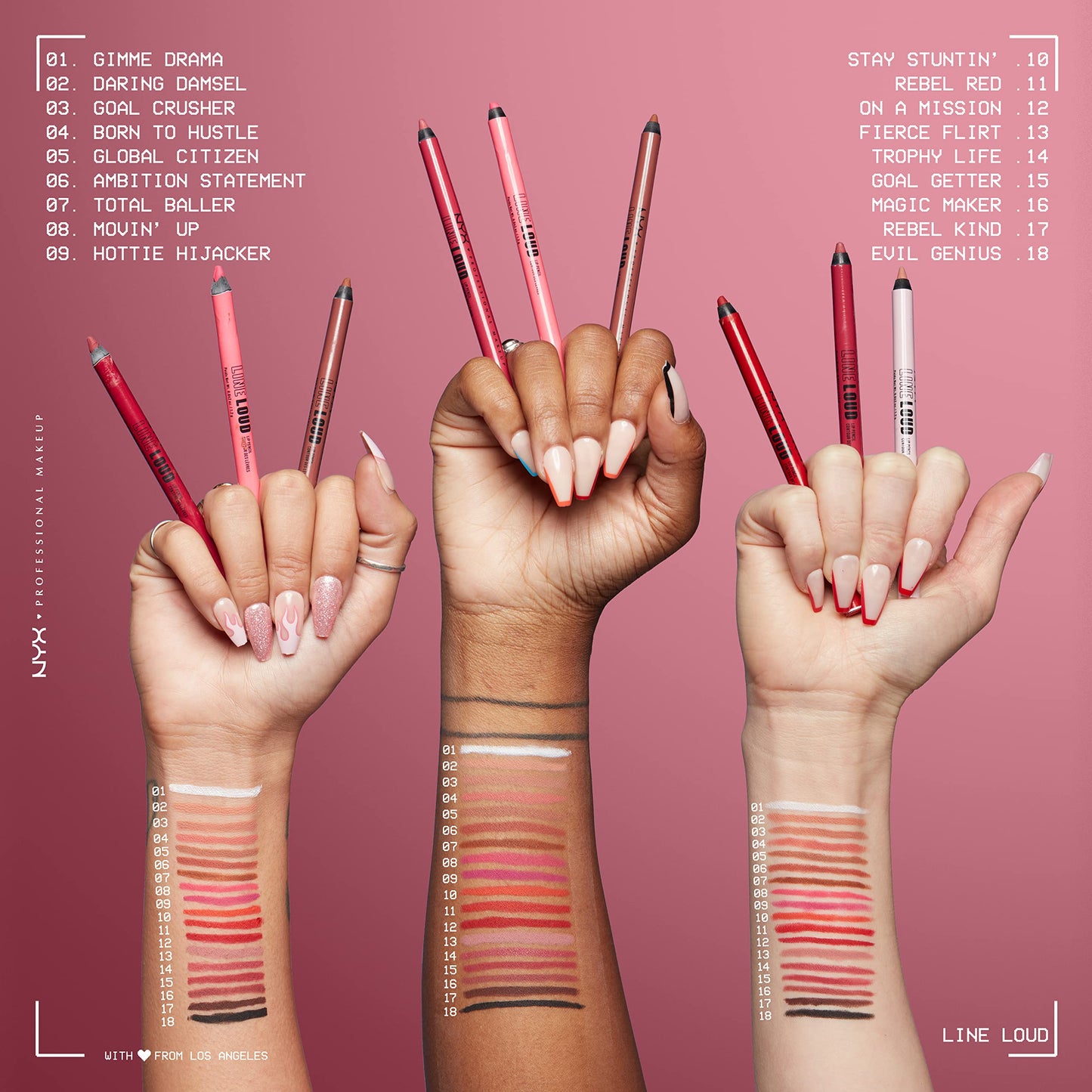 NYX PROFESSIONAL MAKEUP Line Loud Lip Liner, Longwear and Pigmented Lip Pencil with Jojoba Oil & Vitamin E - Gimme Drama (White) Beauty & Personal Care NYX PROFESSIONAL MAKEUP