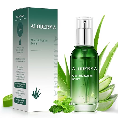 Aloderma Aloe Brightening Serum for Face Made with 65% Organic Aloe Vera + Niacinamide & Vitamin C for Bright, Luminous Skin - Natural Serum Beauty & Personal Care Aloderma