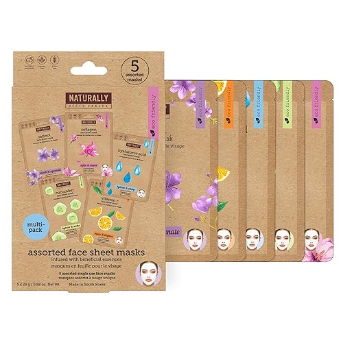 Naturally - Variety pack (Vitamin C, Hyaluronic Acid, Retinol, Cucumber, Collagen) - Perfect for at Home Spa Days, K-beauty inspired, Ingredients led Beauty & Personal Care NATURALLY