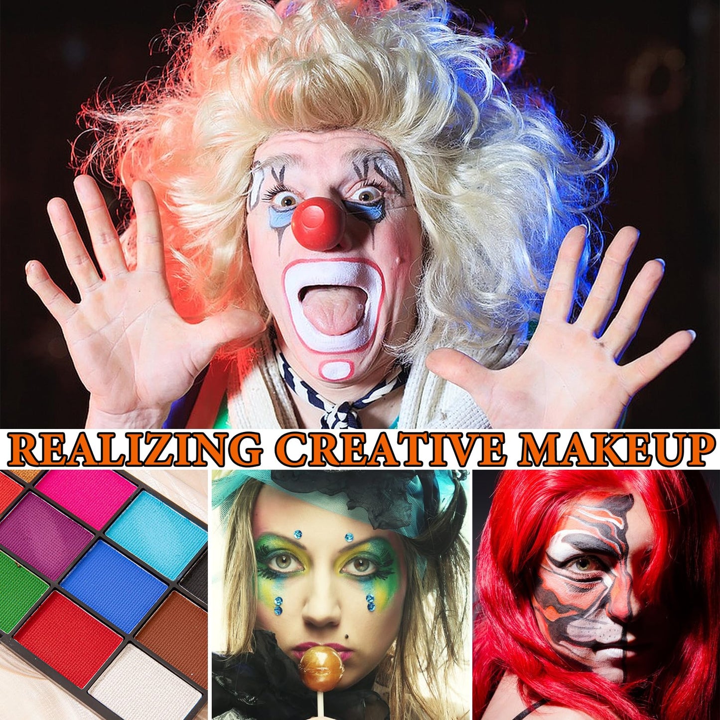 18 Colors Bruise Wheel for Special Effects,Halloween Face Body Paint SFX Makeup,Light Green Witch Zombie Gamora Face Body Paint Oil Based Cosplay Beauty & Personal Care BKPPLZP
