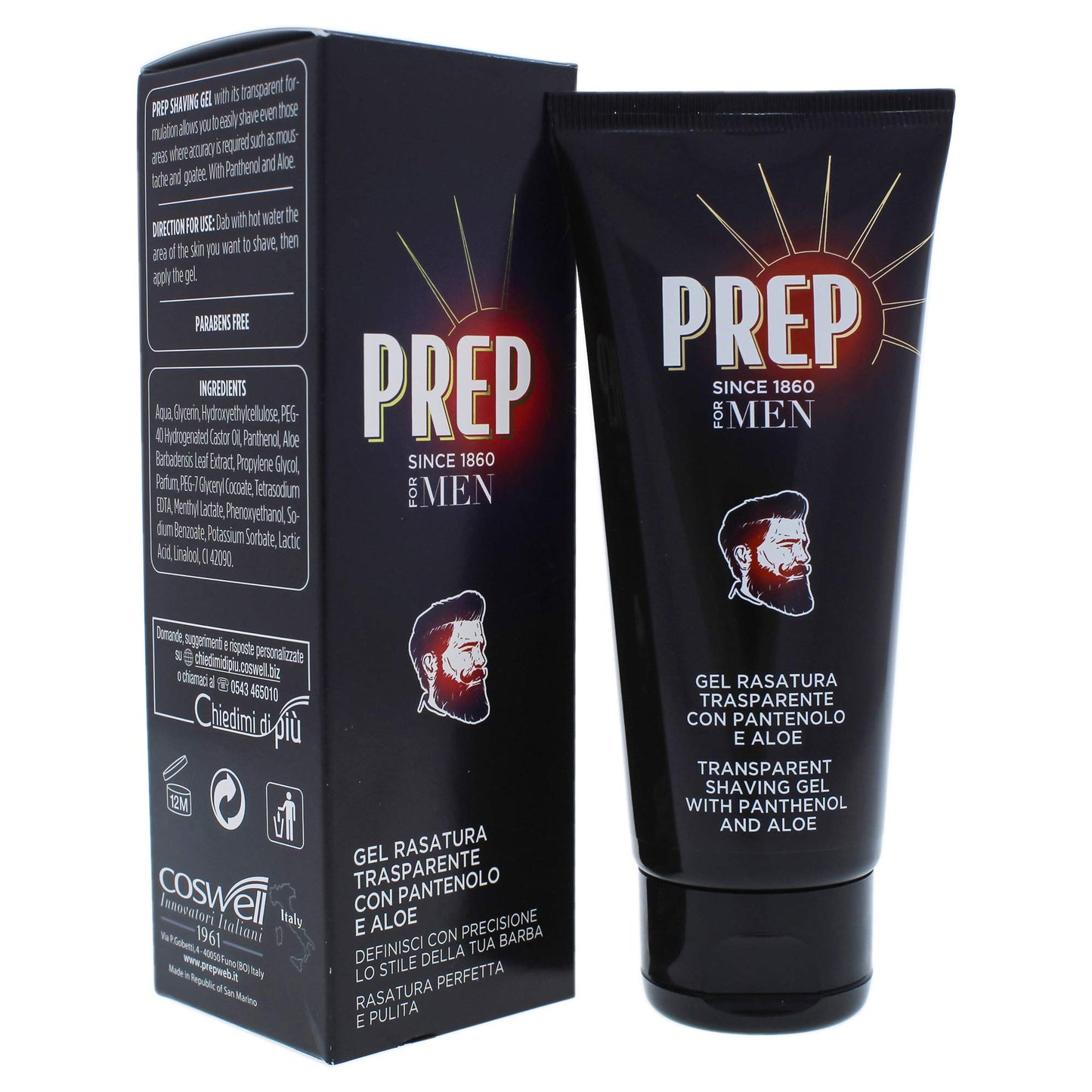 Prep Gel Shave Transparent with Pantenolo and Aloe - 100 ml Beauty and Personal Care PREP