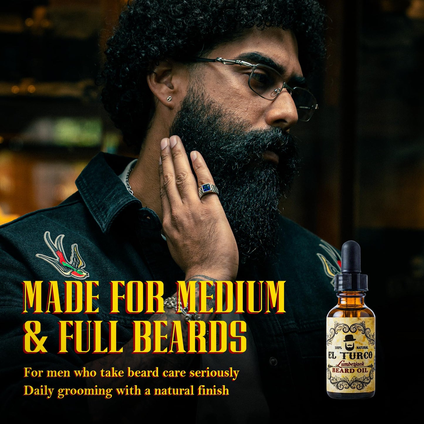 EL TURCO Beard Oil for Men with Cedarwood, Jojoba & Castor Oil - Lightweight Daily Grooming for Medium & Full Beards - Softens, Hydrates & Tames Beauty and Personal Care EL TURCO