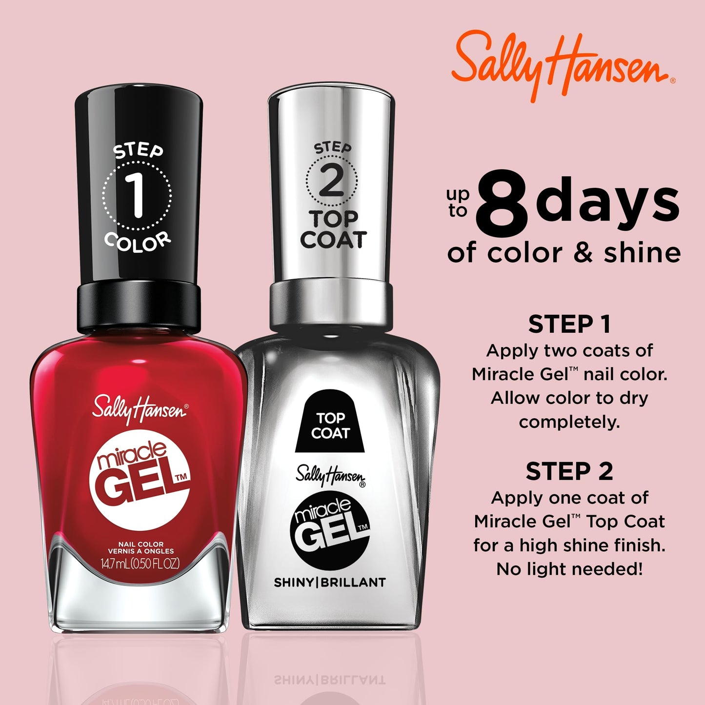 Sally Hansen Miracle Gel Salon Quality Nail Polish | Gel-Like Formula, Two-Step System, No UV Light Needed, Long Lasting | Opaque, Glossy | 449 Beauty & Personal Care Sally Hansen