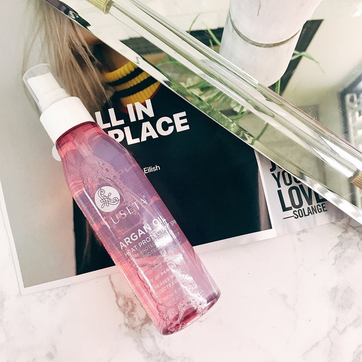 Luseta Argan Oil Heat Protectant Spray, Reduces Blow-dry Time by 50%, Provides Invisible Weightless Heat Shield to Fight Against Damage Caused by UV Beauty & Personal Care L LUSETA