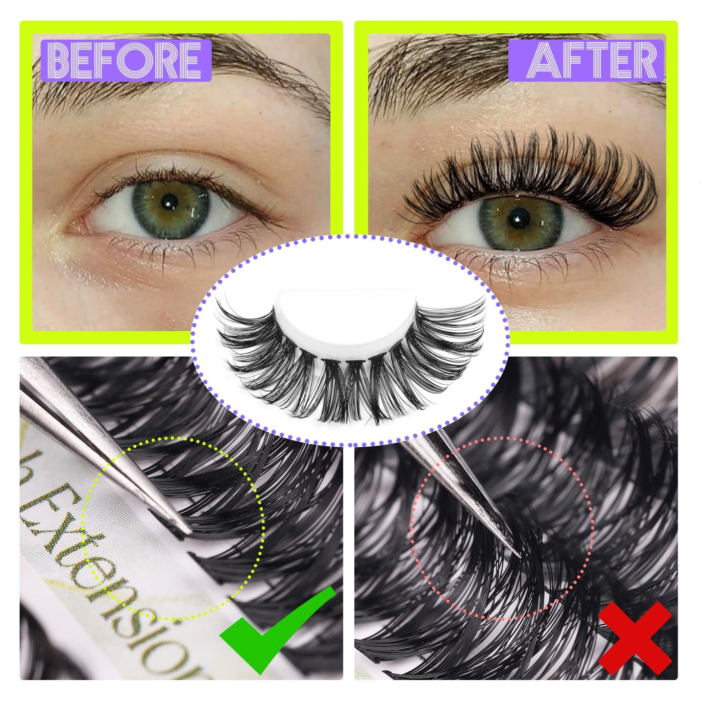 ALICE Lash Clusters DIY Lash Extensions 240PCS 14-20MM Individual Lashes Cluster Lashes Natural 40D Eyelash Extensions Faux Mink Individual Eyelashes Beauty & Personal Care ALICE