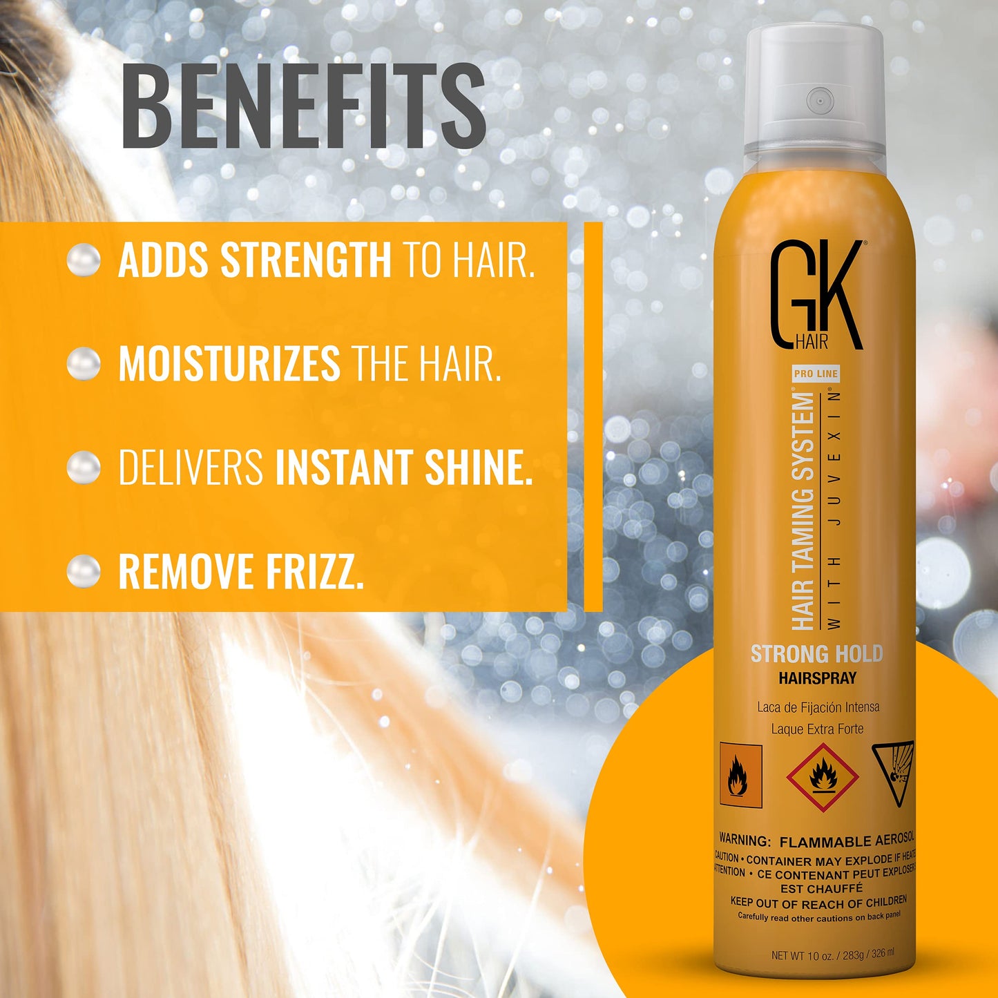 GKhair Strong Hold Spray for Firm Holding 10.1Oz Beauty & Personal Care GK HAIR
