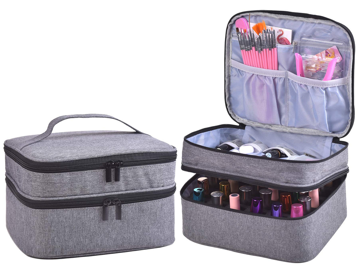 ZFZGFRCS Nail Polish Organizer- Holds 30 Bottles Nail Supply Organizers and Storage Double-layer Nail Bag Organzier Case Nail varnish Organizer Nail Beauty & Personal Care ZFZGFRCS