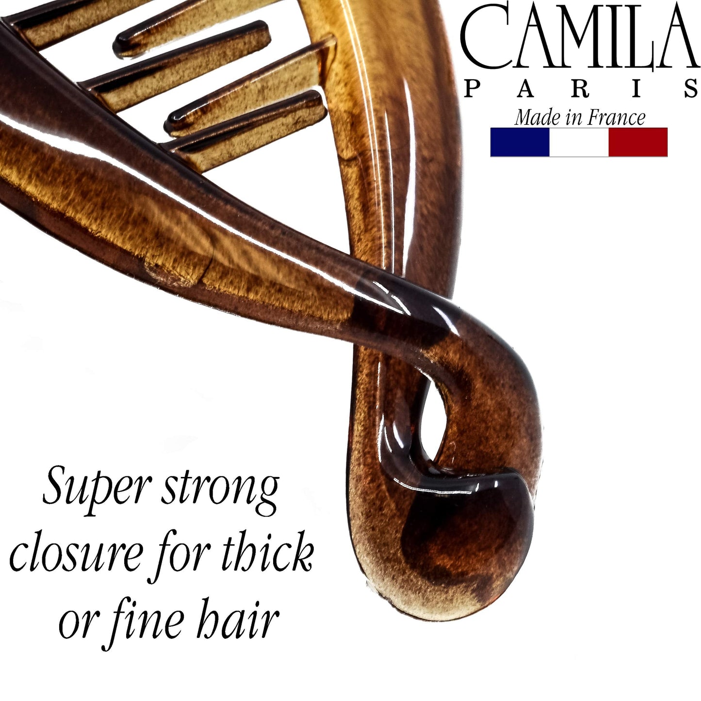 Camila Paris CP5 4.5 inch French Banana Clip Hair Comb Classic Girls Updo Flexible Ponytail Holder Interlocking Banana Combs, Fashion Durable Styling Beauty & Personal Care Camila