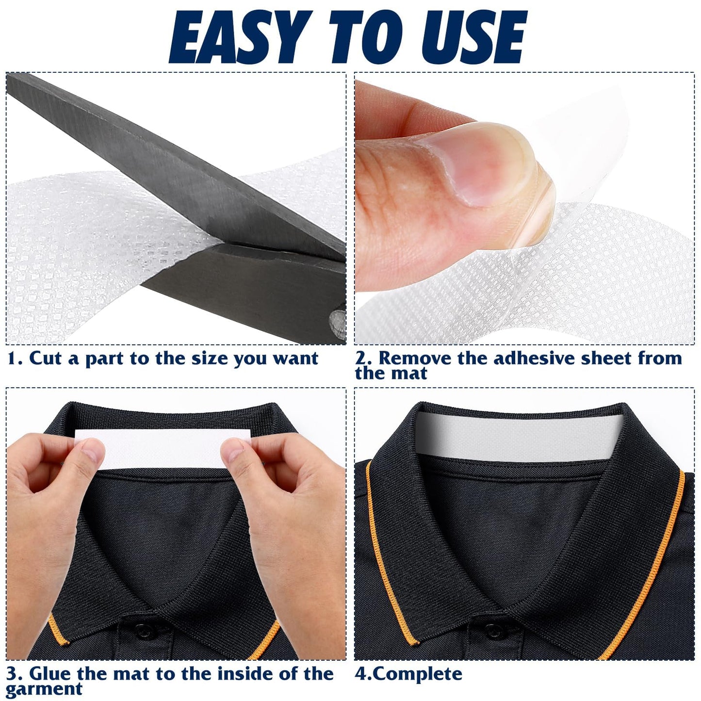 HOMSFOU Collar Sweat Protector Tape - 6 Rolls Self-Adhesive Sweat Pads for Shirts, Dresses & Hats - Total Length 315 Inches Disposable Neck Liner Beauty and Personal Care HOMSFOU
