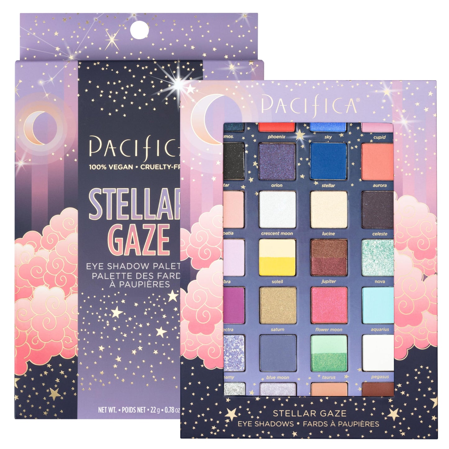 Pacifica Stellar Gaze Eye Shadow Palette - 28 Shades Mineral Eye Shadow Face Makeup Blendable Pigmented Dreamy Pastels, Neutrals, Matte Shimmer… Beauty & Personal Care Pacifica