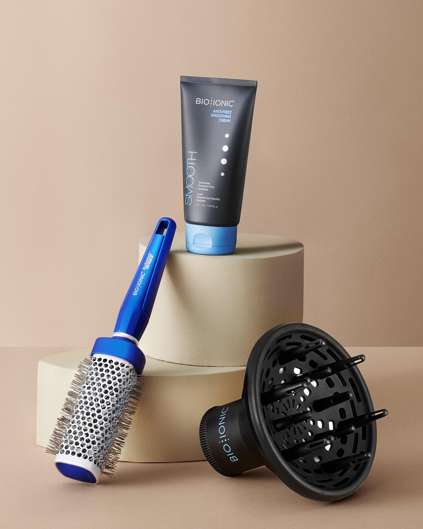 Bio Ionic BlueWave Conditioning Square-Round Brush - Create Volume & Smooth Hair Quickly, Crimped Bristles Add Root Tension, Styling Brush For Bouncy Beauty & Personal Care BIO IONIC
