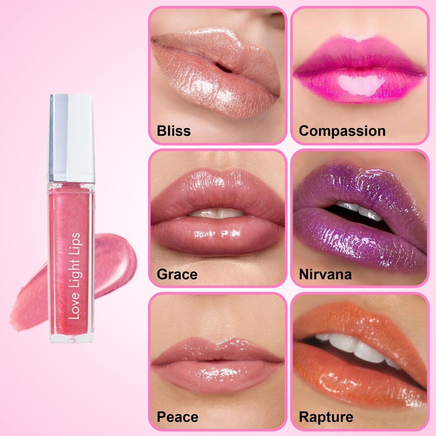Love Light Lips | Lighted Lip Gloss with Mirror - 4 Luscious Colors |Gift|Holidays|Christmas|Bridal Beauty & Personal Care Love Light Lips