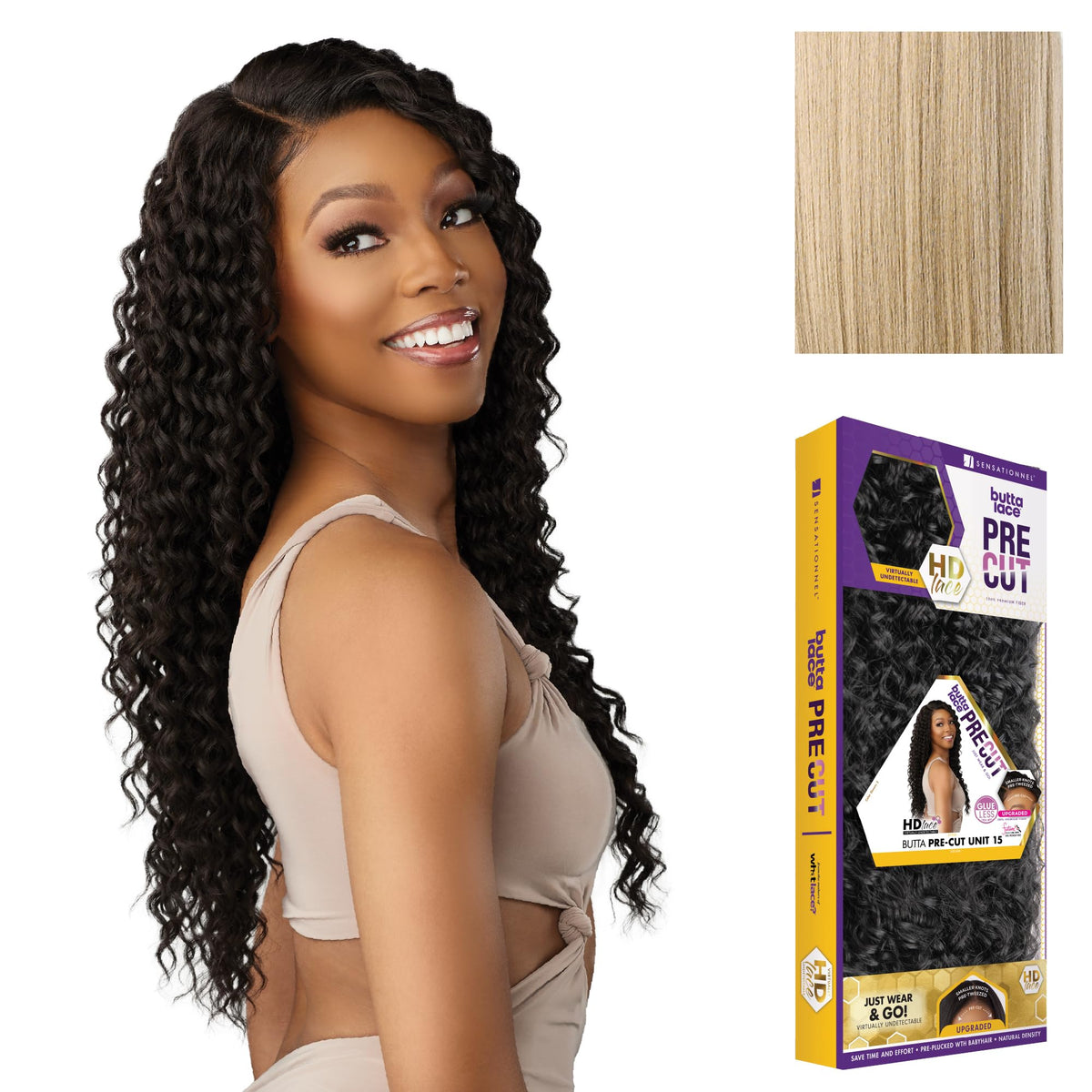 Sensationnel Butta Lace Precut Wig-Unit 15, BEIGEBLONDE