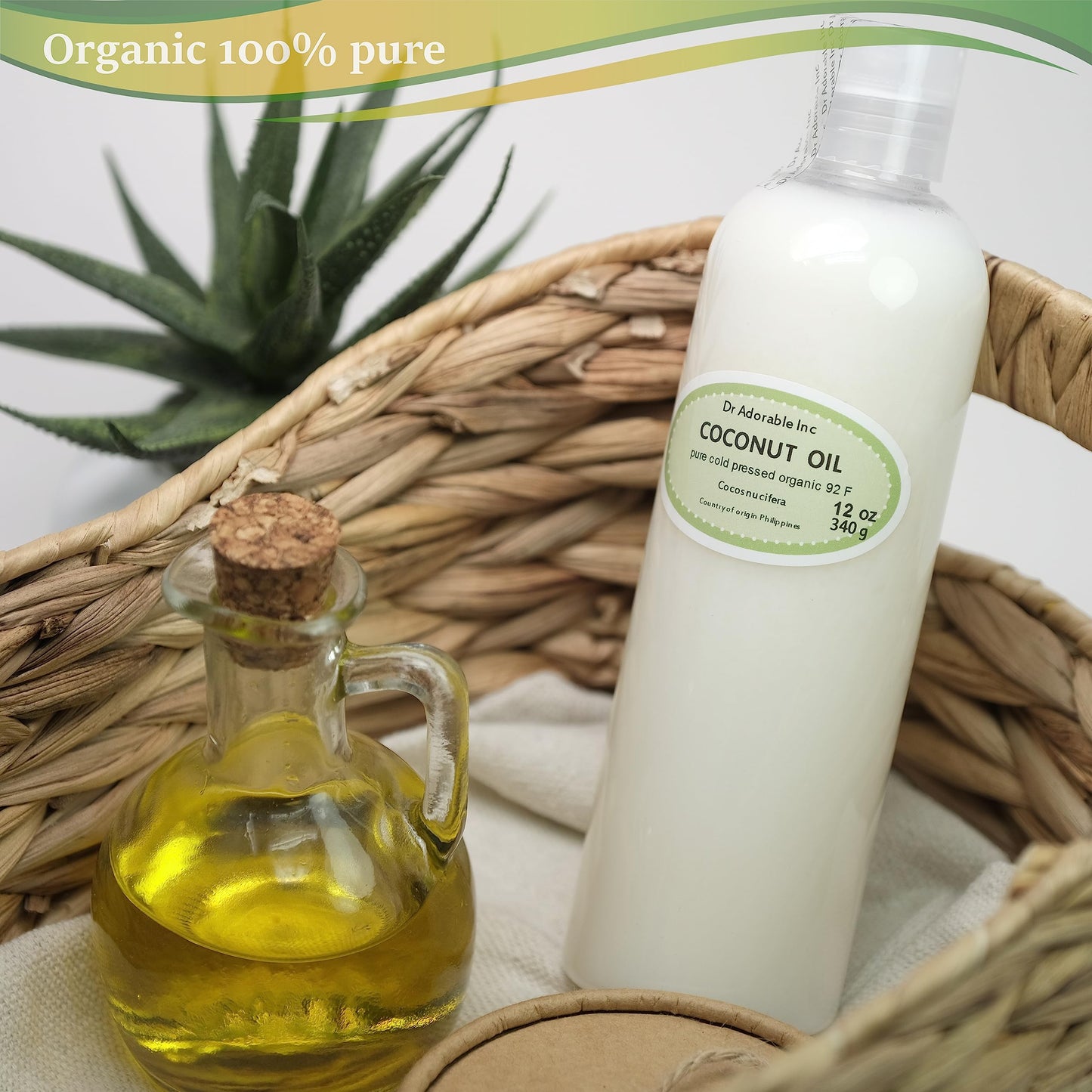 Dr Adorable - 12 oz - Coconut Oil 92 Degree - 100% Pure Natural Organic Cold Pressed Beauty & Personal Care Dr Adorable