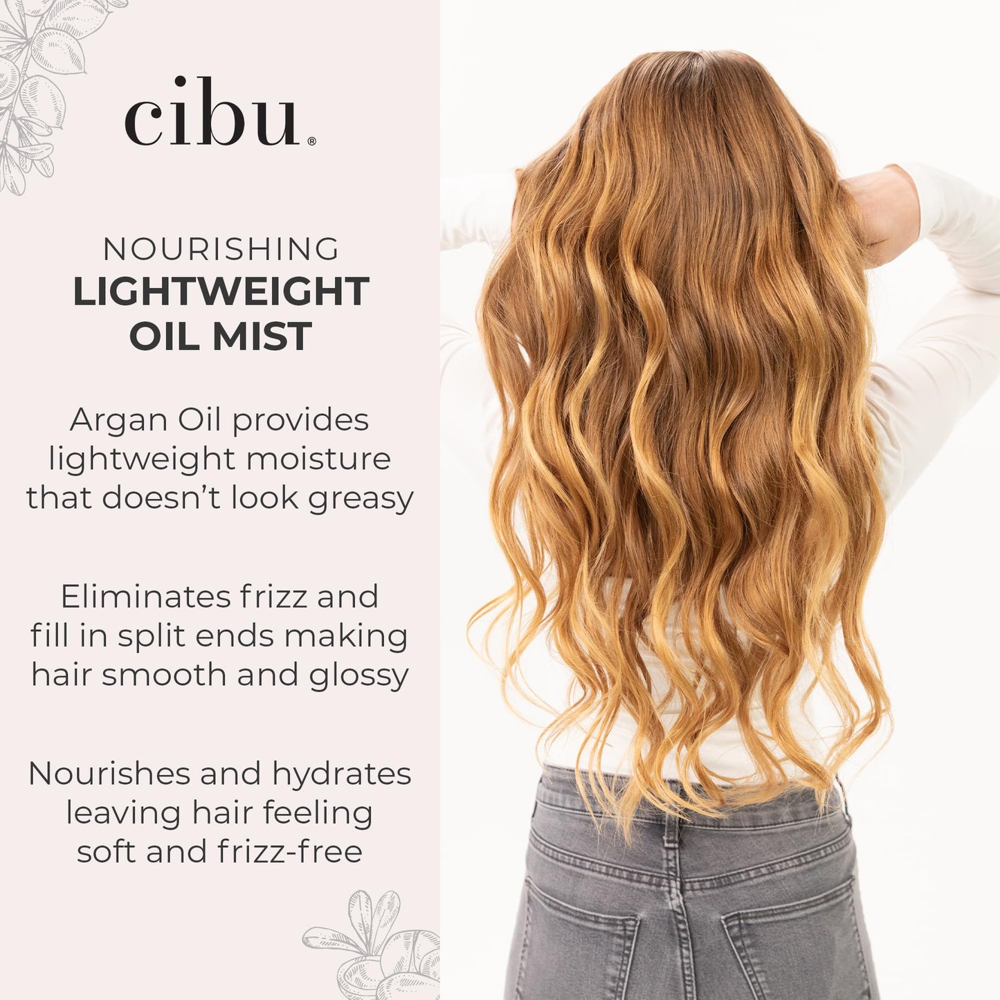 CIBU Nourishing Lightweight Oil Mist with Argan Oil for Hair Growth - Nourishing Treatment for Heat Protection and Leaves Hair Shiny, Soft Beauty & Personal Care CIBU