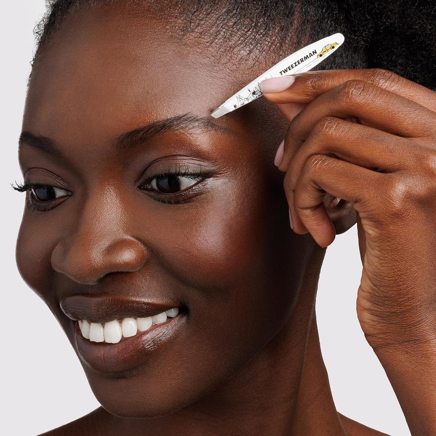 Tweezerman NYC Mini Slant Tweezer - For Eyebrows, Travel, Facial Hair Beauty and Personal Care Tweezerman
