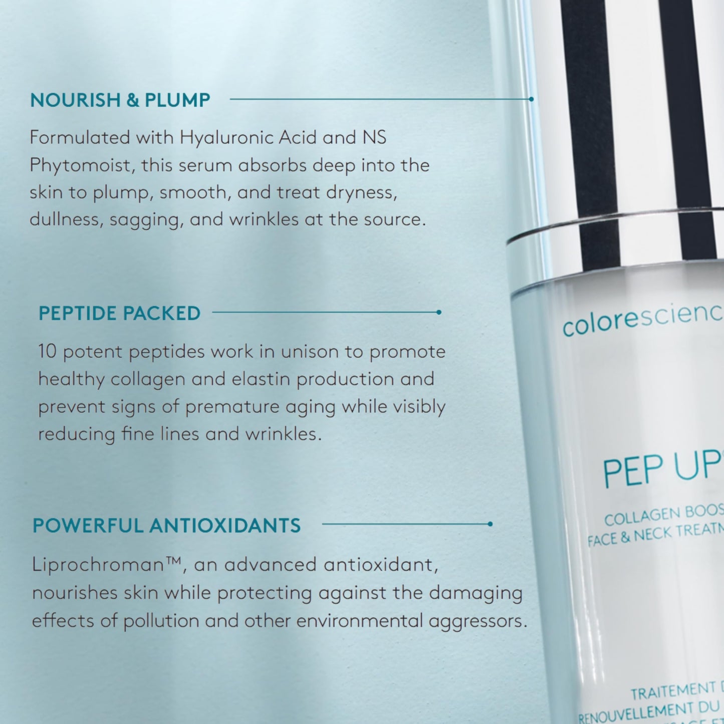 Colorescience Pep Up Collagen Renewal Face & Neck Treatment, Promotes Collagen and Elastin Production, 10 Peptides to Defend Against Signs of Aging Beauty & Personal Care Colorescience