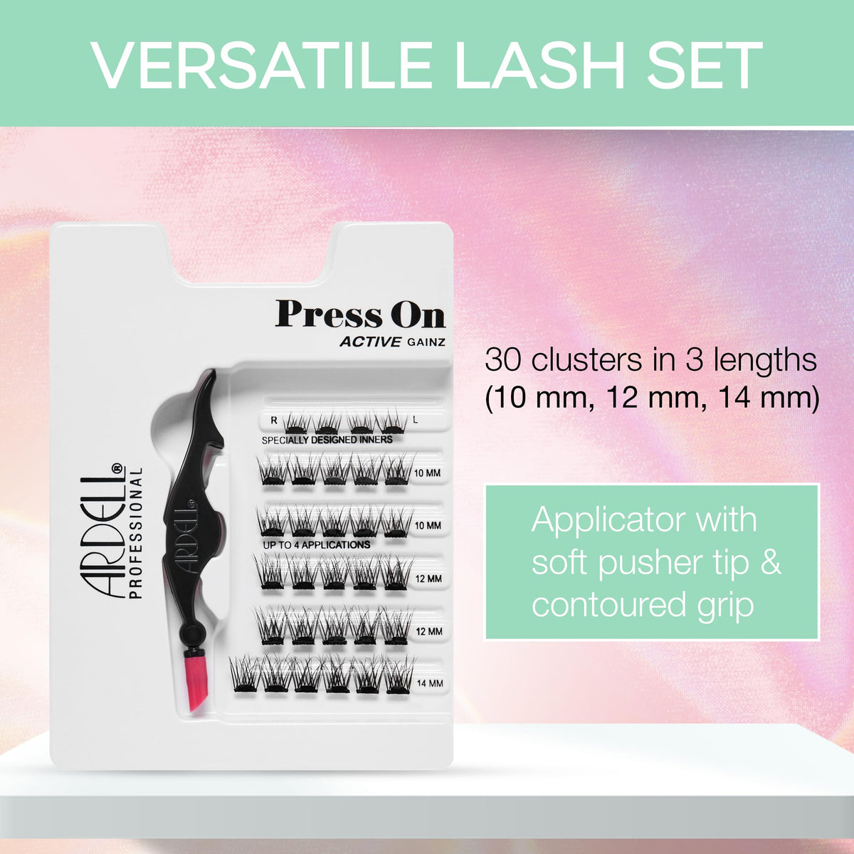 Ardell Active Press On Lashes, Underlash Cluster Eyelash Extensions, - Pre-Glued Lash Clusters, Natural Self Adhesive Eyelashes, No Glue Needed, DIY