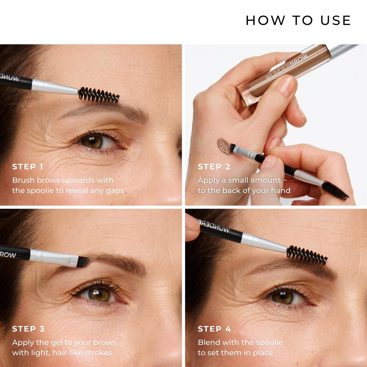 WUNDERBROW Eyebrow Gel, Waterproof, Smudgeproof, Long Lasting, Shade: Brunette, Vegan and Cruelty-Free