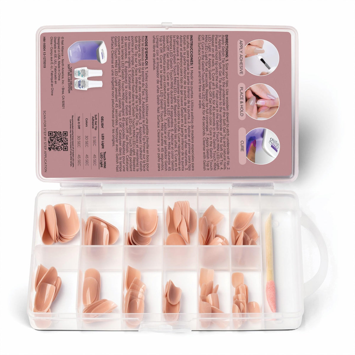 Gelish Nude Soft Gel™ Tips Press on Nails Extension - Pink Nude Short Round, 120 Count