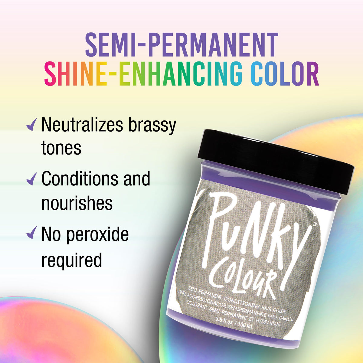 Punky Platinum Blonde Toner Semi Permanent Hair Color - Vegan, Cruelty-Free Conditioning Hair Dye, Lasts Up to 35 Washes, 3.5 fl oz Beauty & Personal Care Punky