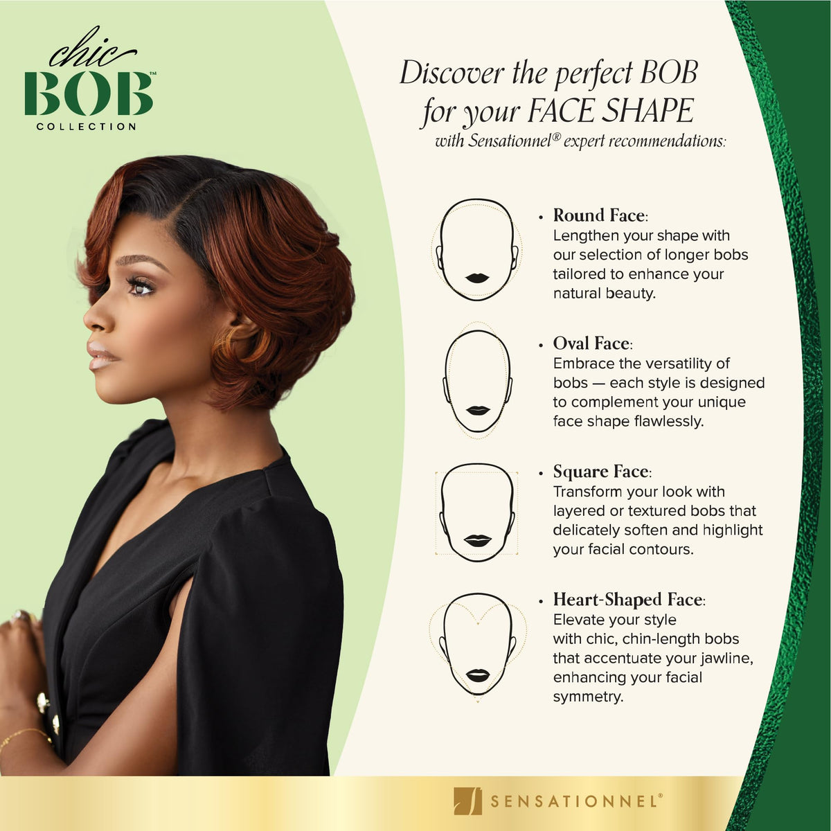 Sensationnel Chicbob Lace Frontwig-Bob Unit 1, 2 DARKBROWN