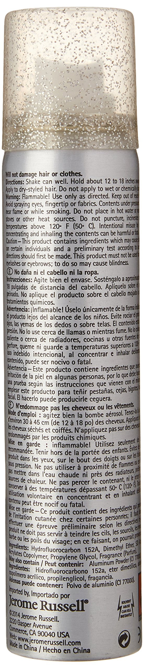 Jerome Russell Hair and Body Glitter Spray, Silver, 2.2 Ounce Beauty & Personal Care Jerome Russell