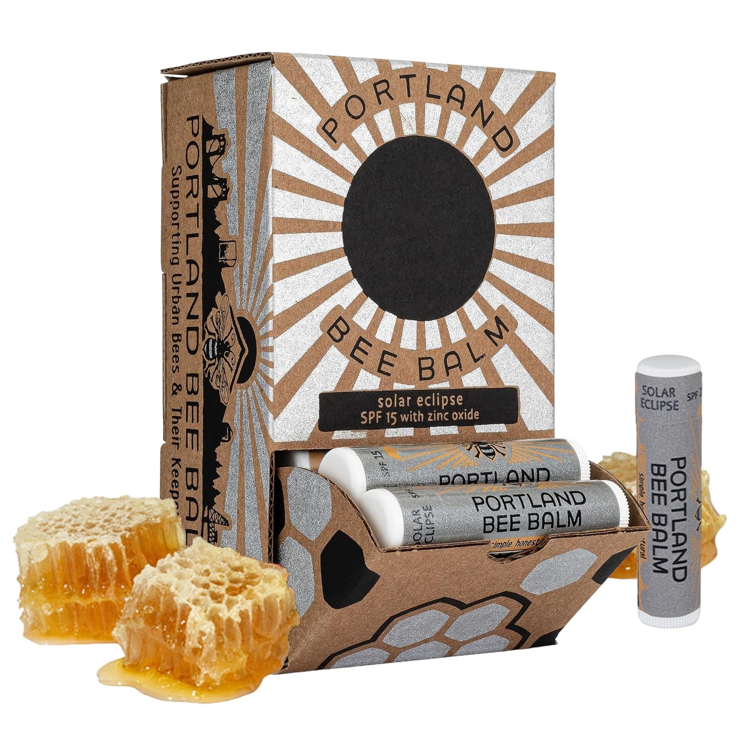 Portland Bee Balm Solar Eclipse All Natural Handmade Beeswax Based SPF 15 Lip Balm, 24 Count Beauty and Personal Care Portland Bee Balm