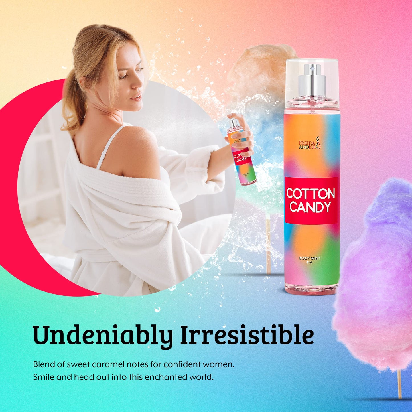 Cotton Candy Body Mist Spray 8 oz Fine Fragrance, Gift for Her Sweet and Playful Scent - Mother's Day Gift for Mom Beauty & Personal Care Freida and Joe